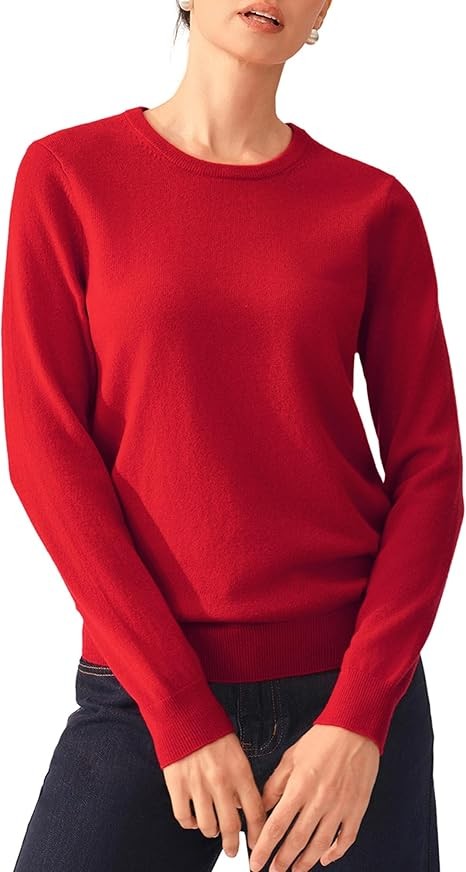 KVSS 100% Pure Cashmere Sweaters for Women Crewneck Long Sleeve Pullover Sweater Lightweight | Luxury from Inner Mongolia